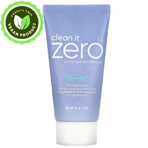 Clean It Zero Purifying Foam Cleanser, Foaming Face Wash with CICA, Removes Make Up, No Sulfates or Parabens
