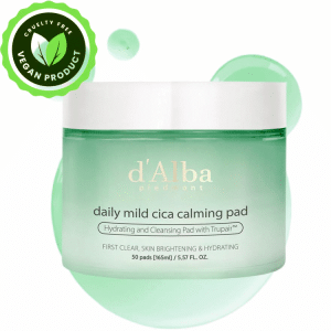 dAlba Daily Mild Cica Calming Pad, Calming and Soothing Pads, Gentle Exfoliation 50pads