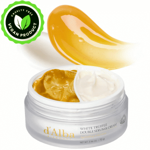 d'Alba Italian White Truffle DOUBLE SERUM & CREAM, Vegan Skincare, 2-in-1 Face Moisturizer, Collagen, Skin Firming and Tightening 2.46 oz/70g