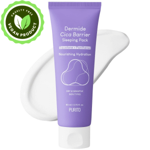 PURITO Dermide Cica Barrier Sleeping Pack, ceramide and centella, night cream, sensitive type, moisture pack 2.7 fl.oz / 80ml