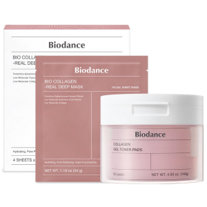 BIODANCE Collagen Day & Night Gel Duo: Bio-Collagen Real Deep Mask & Collagen Gel Toner Pads